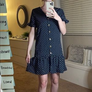 Polka dot drop waist dress